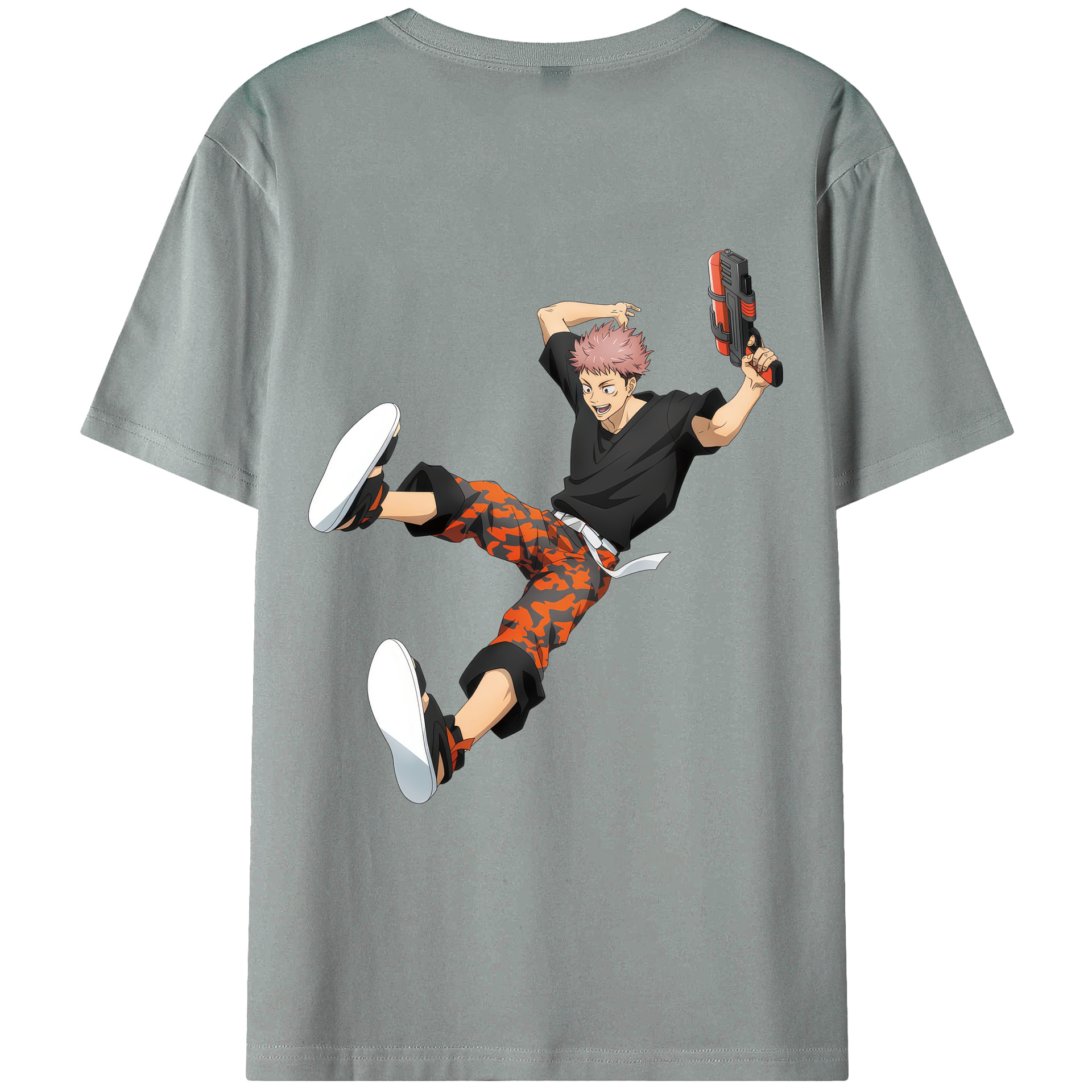 （画像用） 呪術廻戦 Jujutsu Kaisen 綿100％ メンズ半袖Tシャツ（バックプリント） 通気性